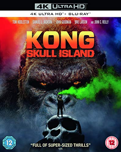 Kong: Skull Island Blu-ray cover featuring a large gorilla and a small figure.