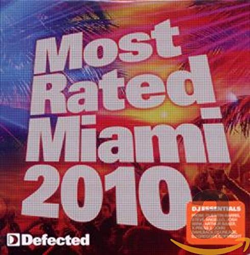 CD cover for “Most Rated Miami 2010” with palm trees and text.