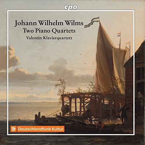 CD cover with a seascape painting, text naming composers and performers.