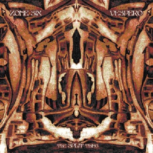 Album cover with symmetrical, abstract brown and black patterns and text at top and bottom.