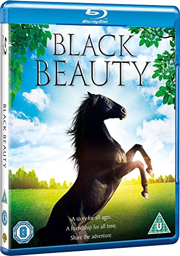 Black Beauty" Blu-ray cover featuring a rearing black horse in a field.