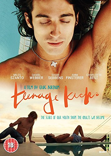 DVD cover for “Teenage Kicks” featuring three young men by a pool.