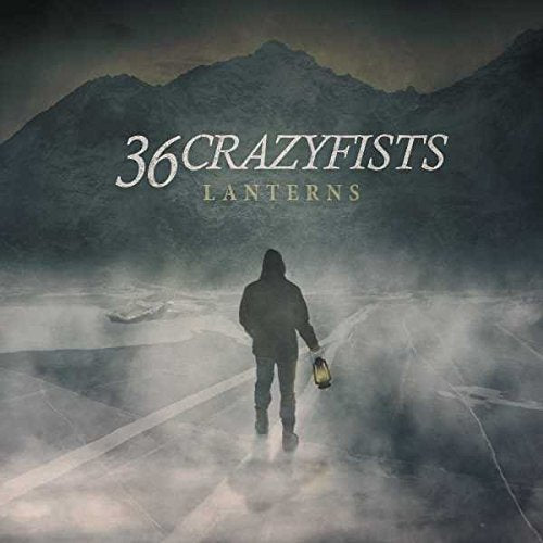 Album cover for 36 Crazyfists’ “Lanterns” featuring a hooded figure with a lantern.
