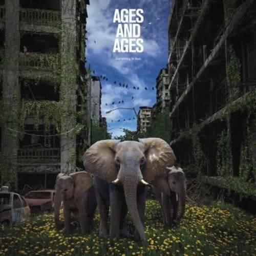 Album cover: elephants in front of crumbling, overgrown buildings.