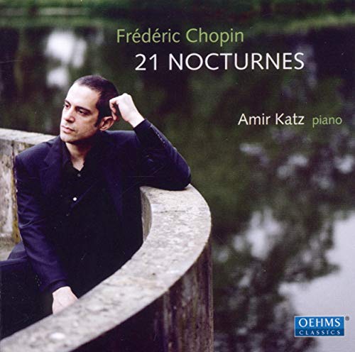CD cover featuring pianist Amir Katz with text “Frédéric Chopin: 21 Nocturnes”.