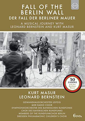 DVD cover depicting a soldier jumping the Berlin Wall, commemorating its fall.