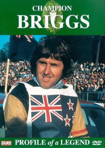 DVD cover featuring motorcycle racer Barry Briggs with New Zealand flag.