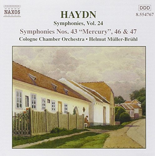 CD cover for Haydn symphonies, featuring a painting of a rural landscape.