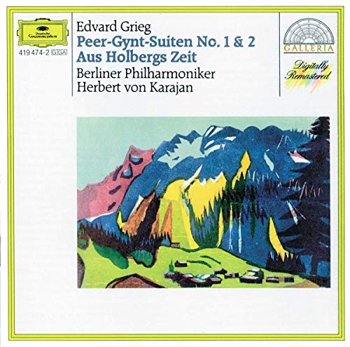 CD cover for Grieg’s Peer Gynt Suites, featuring a mountain landscape.