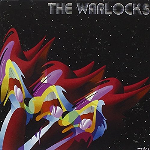 CD cover for “The Warlocks” with abstract red and purple shapes.