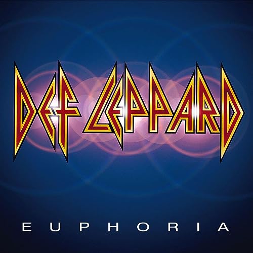 Def Leppard “Euphoria” album cover with band logo and purple glow.