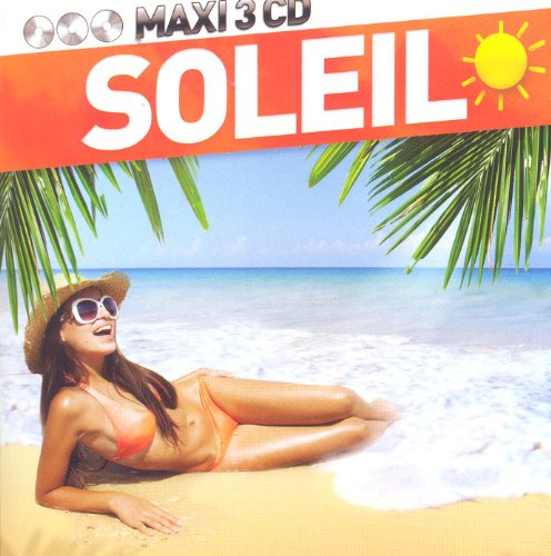 CD cover: beach scene with woman, sun, and palm leaves.