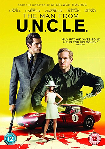 The Man From U.N.C.L.E." DVD cover with Henry Cavill, Armie Hammer, and Alicia Vikander.