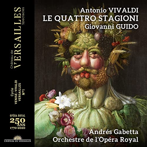 CD cover for Vivaldiās āThe Four Seasonsā with fruit-covered figure.