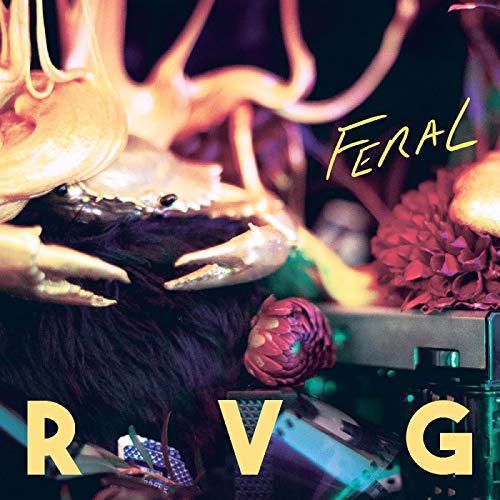 RVG "Feral" CD cover with taxidermy, claws, and floral elements.
