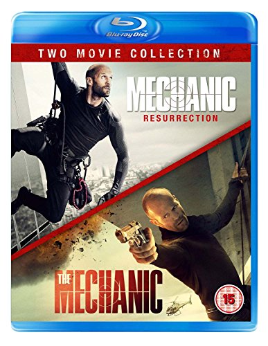 Blu-ray cover for “Mechanic” films featuring Jason Statham in action scenes.