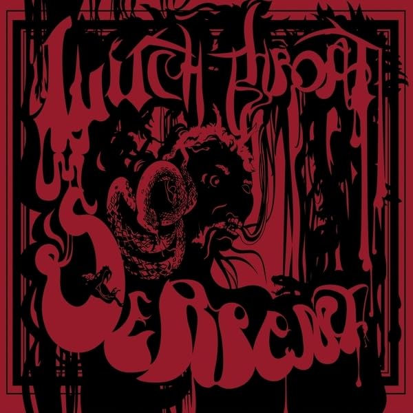 Red and black album cover featuring a serpent and monstrous face.