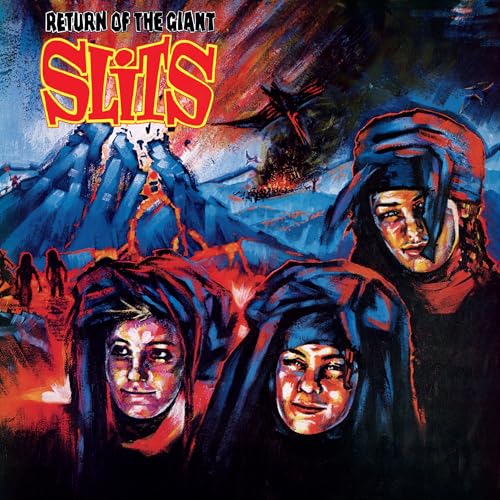 Album cover for The Slits, featuring three hooded figures and mountains.