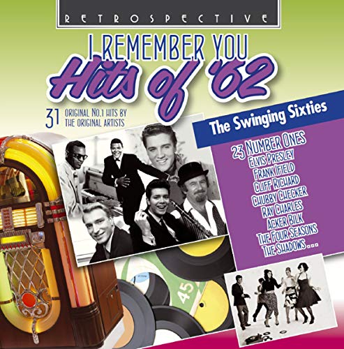 CD cover for "Hits of '62" featuring 1960s musicians and a jukebox.