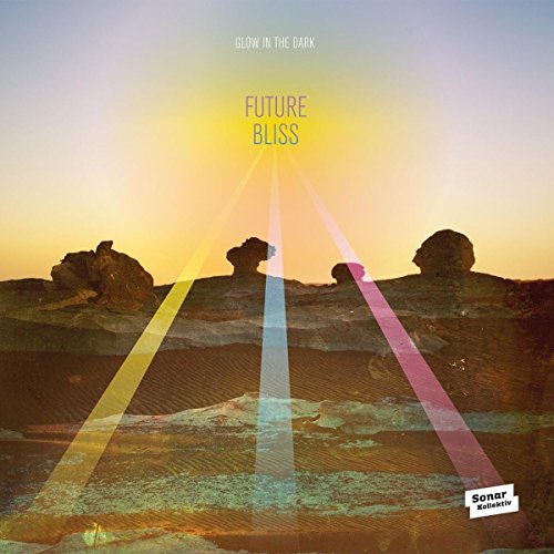 Album cover: desert landscape with glowing beams of light.