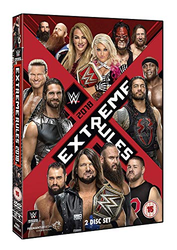 WWE Extreme Rules 2018 DVD cover featuring multiple professional wrestlers.