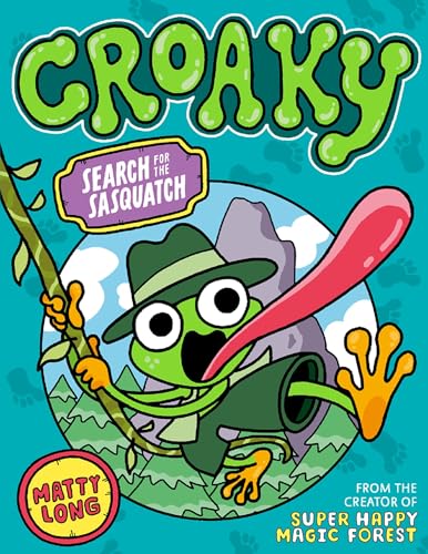 Colourful illustration of a Sasquatch surrounded by forest, on a children's book cover.