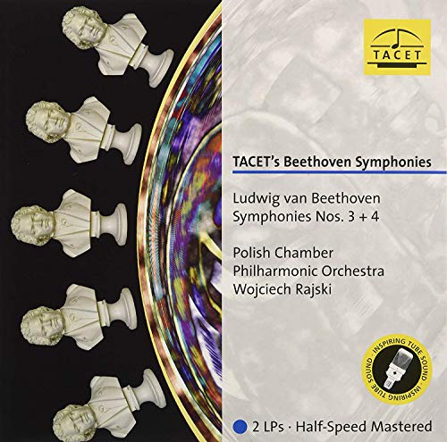 Vinyl record cover for Beethoven symphonies Nos. 3 & 4 by Polish Chamber Orchestra.