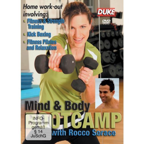 DVD cover featuring a woman lifting dumbbells, promoting a fitness bootcamp.