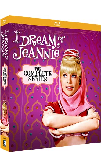 I Dream of Jeannie" Blu-ray box set featuring Barbara Eden in costume.