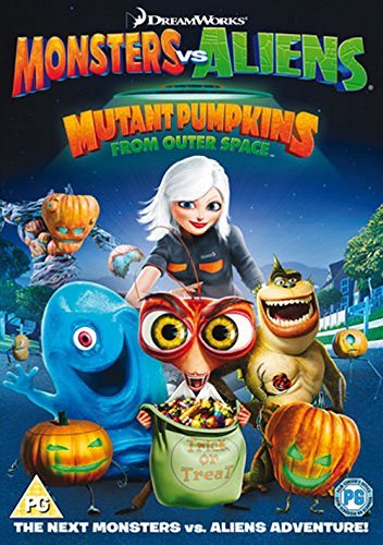 DVD cover for "Monsters vs Aliens: Mutant Pumpkins From Outer Space" featuring characters.