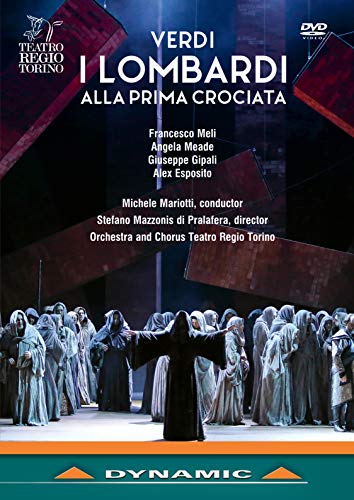 DVD cover for Verdi’s “I Lombardi,” showing a stage scene with figures in robes.