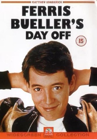 Ferris Bueller's Day Off" DVD cover featuring Matthew Broderick smiling.