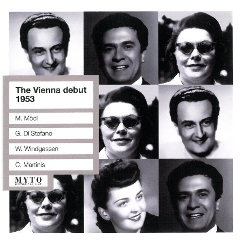 Black and white portraits of nine singers from a 1953 concert.