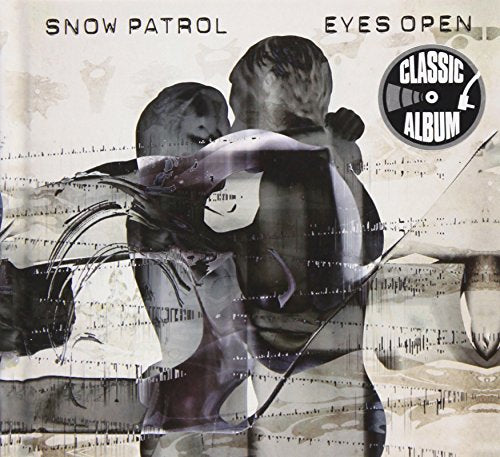 Snow Patrol “Eyes Open” CD cover with embracing figures and sheet music.