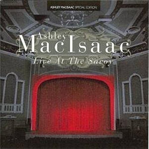 CD cover for Ashley MacIsaac’s “Live at the Savoy” with a red stage.