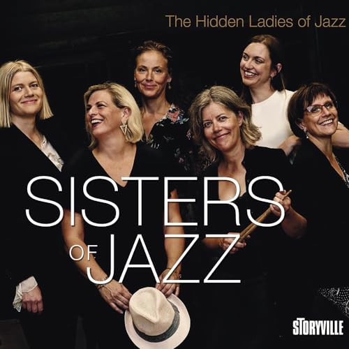 Six smiling women, album cover for “Sisters Of Jazz” CD.