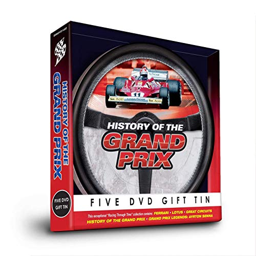 Gift tin with five DVDs featuring a vintage racing car on the front.