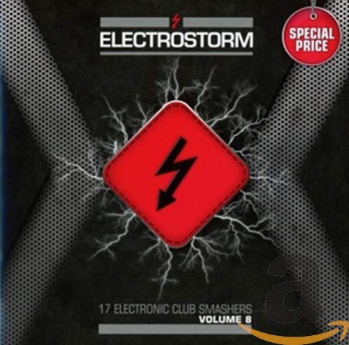 CD cover for “Electrostorm Vol. 8” with a red lightning bolt design.