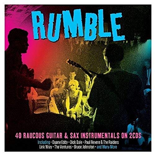 CD cover for “Rumble” featuring silhouetted figures and vintage band imagery.