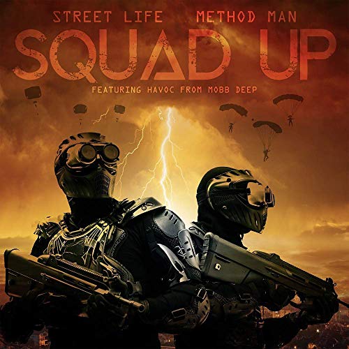 Album cover: two figures in tactical gear with parachuters above.