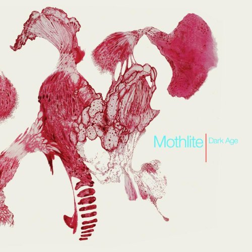 Red, abstract organic shapes and text reading "Mothlite - Dark Age".