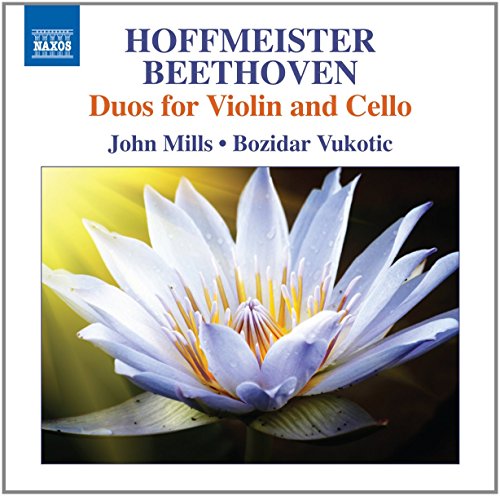 CD cover: "Hoffmeister: Duos for Violin Cello" with a white flower.