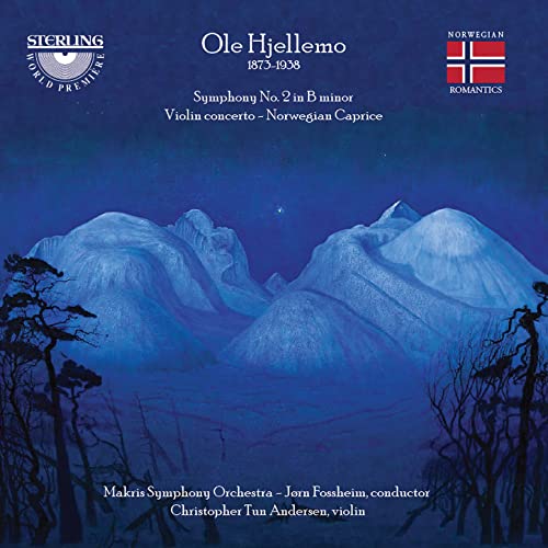 CD cover: blue mountains, silhouetted trees, and composer Ole Hjellemo’s name.