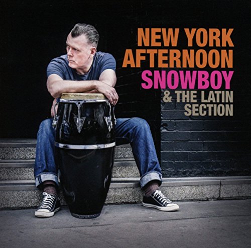 Man with conga drums, album cover for Snowboy & The Latin Section.