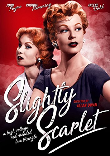 Slightly Scarlet" DVD cover featuring two redheaded women in formal wear.