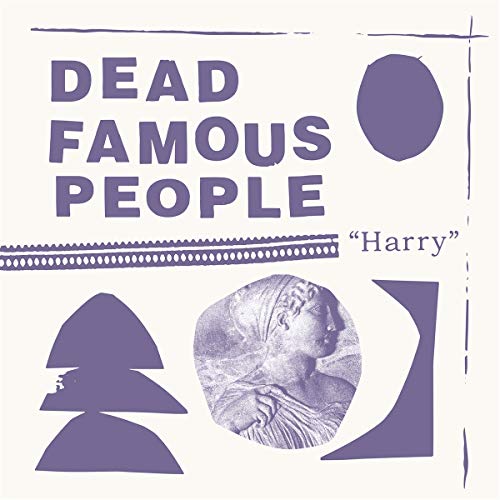 CD cover for “Dead Famous People - Harry” with purple and white design.