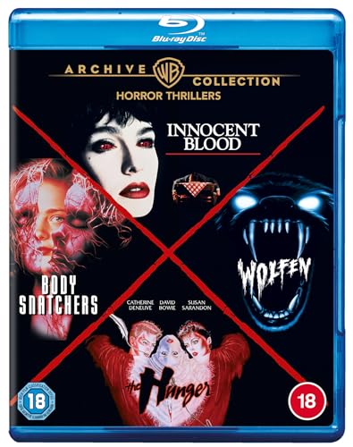 Blu-ray cover for "Horror Thrillers 4 Film Collection" featuring film imagery.