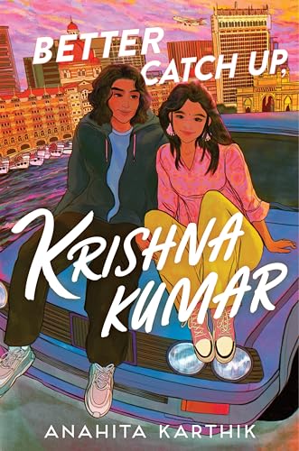 Book cover: two young people on a car hood, city skyline.