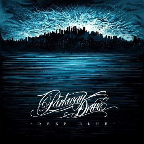 Album cover for Parkway Drive’s “Deep Blue” featuring a dark cityscape.