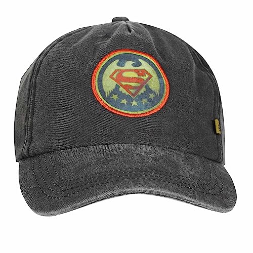 DC Comics Superman - Vintage Wash (Unisex Grey Baseball Cap) One Size
